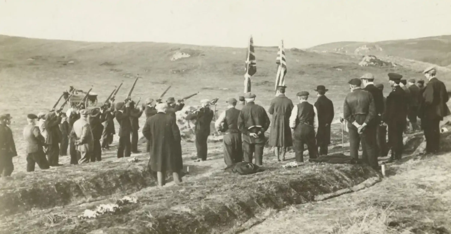 The Men Lost on S.S. Tuscania - One of several funerals for the dead from the Tuscania in February 1918, in Scotland
